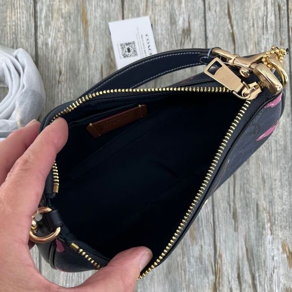 Authentic Coach Teri Shoulder Bag In Blue Signature Canvas With Cherry Print - Picture 5 of 6